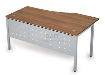 Мебель для персонала Стол криволинейный с экраном из металла левый 6МК.020