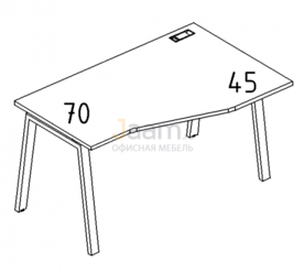 Мебель для персонала Стол эргономичный правый "Техно" на металлокаркасе TRE Б3 066 БП