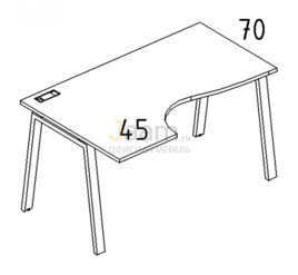 Мебель для персонала Стол эргономичный левый "Классика" на металлокаркасе TRE Б3 045 БП