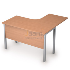 Мебель для персонала Стол криволинейный на металлических опорах левый 2МД.128