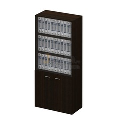 Кабинет руководителя Шкаф для документов со стекл. тонир. дверьми без рамки КТЛ-983