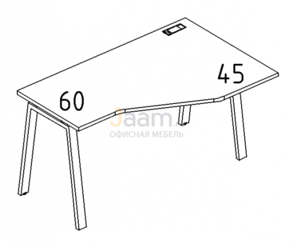 Мебель для персонала Стол эргономичный правый "Техно" на металлокаркасе TRE Б3 056 БП